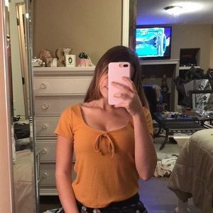 Mustard Me to We Basic top with Tie